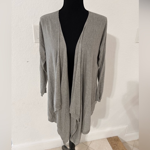 DKNY Women's Open Front Cardigan Sweater Size P/S Gray - Picture 2 of 9